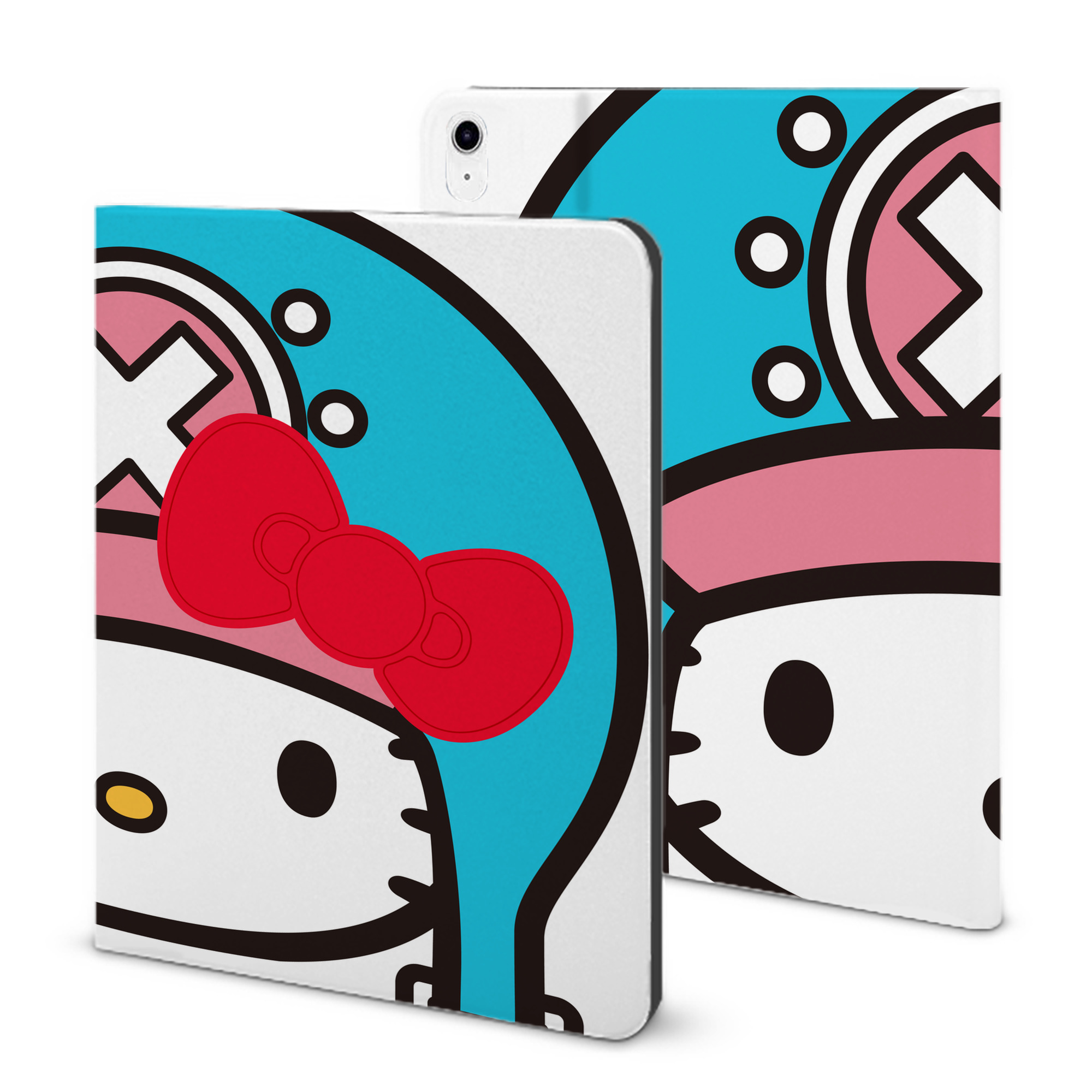 （画像用） Hello Kitty ハローキティ IPad ケース ブック型 PUレザー TPU 耐衝撃 軽量 薄型 ペン収納なし 全面保護 IPad 各モデル対応